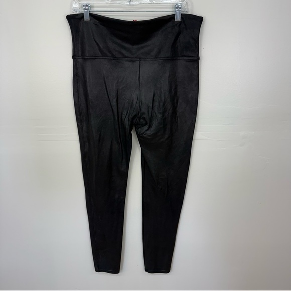 SPANX Black High-Rise Faux Leather Metallic Women's Leggings E4 - Picture 5 of 7